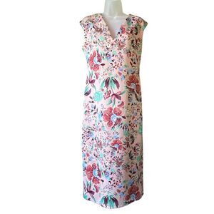 New York and Company Floral Pink Knee Length Dress, Medium, wedding guest dress